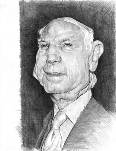 Cartoon: John McCain (medium) by salnavarro tagged caricature,pencil,politics,usa