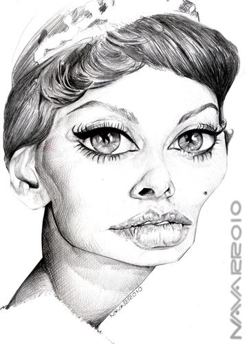Cartoon: Sophia Loren (medium) by salnavarro tagged caricature,pencil,sophia,loren