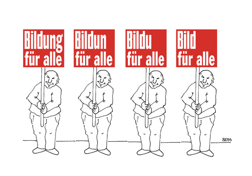 Cartoon: Bildung für alle (medium) by besscartoon tagged männer,bildung,bildzeitung,bild,bess,besscartoon