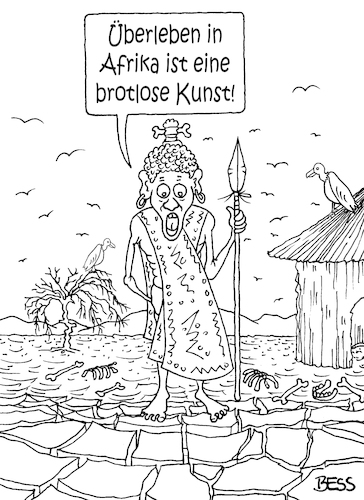 Cartoon: brotlose Kunst (medium) by besscartoon tagged afrika,hunger,armut,wassermangel,g20,brotlose,kunst,überleben,hungersnot,ernährung,unterernährung,arm,reich,politik,bess,besscartoon