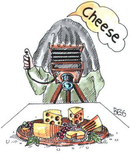 Cartoon: Cheese (medium) by besscartoon tagged essen,fotograf,mann,besscartoon,bess,käse