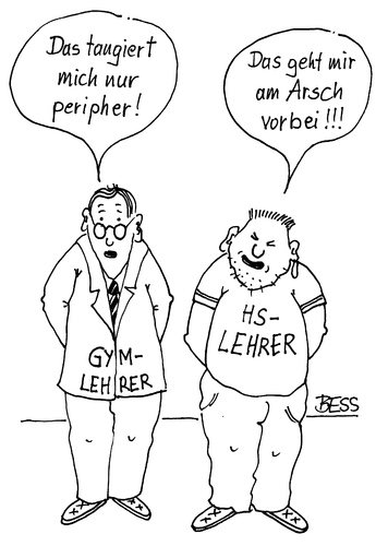 Cartoon: Der entscheidende Unterschied (medium) by besscartoon tagged schule,pädagogik,hauptschule,gymnasium,lehrer,bess,besscartoon