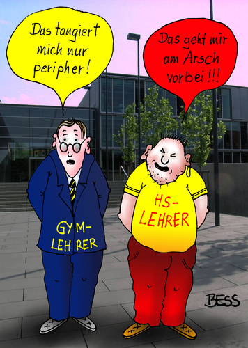 Cartoon: Der entscheidende Unterschied (medium) by besscartoon tagged schule,pädagogik,hauptschule,gymnasium,lehrer,bess,besscartoon