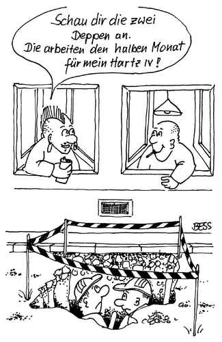 Cartoon: ohne Titel (medium) by besscartoon tagged hartz4,arge,arbeitslos,sozialhilfe,geld,bess,besscartoon