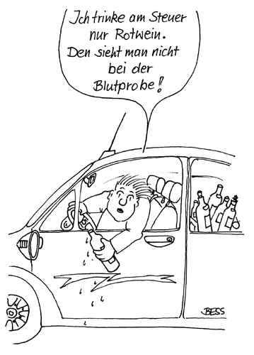 Cartoon: ohne Titel (medium) by besscartoon tagged alkohol,auto,wein,polizei,blutprobe,bess,besscartoon