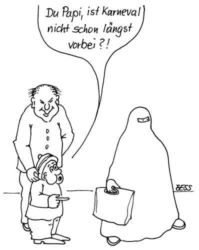 Cartoon: ohne Titel (medium) by besscartoon tagged karneval,burka,islam,bess,besscartoon
