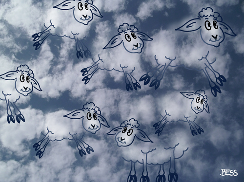 Cartoon: Schäfchenwolken (medium) by besscartoon tagged wolken,himmel,schafe,schäfchen,bess,besscartoon
