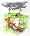 Cartoon: ohne Titel (small) by besscartoon tagged jesus,religion,christentum,kreuz,bess,besscartoon