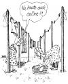 Cartoon: online (small) by besscartoon tagged frau,frauen,online,waschen,wäscheleine,bess,besscartoon