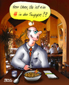 Cartoon: Reklamation (small) by besscartoon tagged restaurant,essen,suppe,haar,ober,kellner,bess,besscartoon