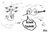 Cartoon: Scheiß Technik (small) by besscartoon tagged technik,amazon,drohne,storch,himmel,vögel,klapperstorch,zukunft,geburt,baby,bess,besscartoon