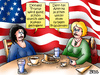 Cartoon: schon wieder (small) by besscartoon tagged amerika usa donald trump präsident kakao farbig farbiger politik frauen bess besscartoon