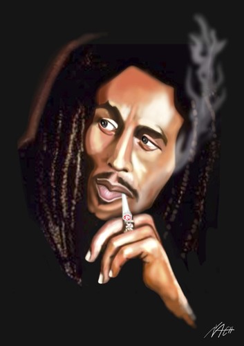 Cartoon: Bob Marley (medium) by Vlado Mach tagged jamaica,raegge,marley,bob
