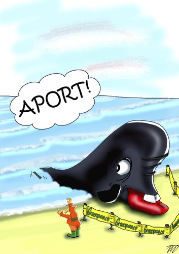Cartoon: Greenpeace (medium) by Vlado Mach tagged gute,versuch