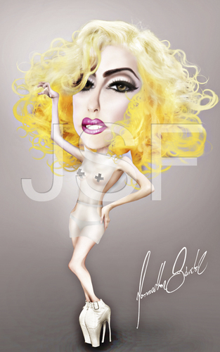 Cartoon: Lady Gaga Caricature (medium) by Jonsanfig tagged lady,gaga