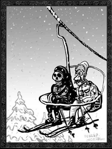 Cartoon: Dance of Death 1 (medium) by Dunlap-Shohl tagged dance,death,skiing,anxiety