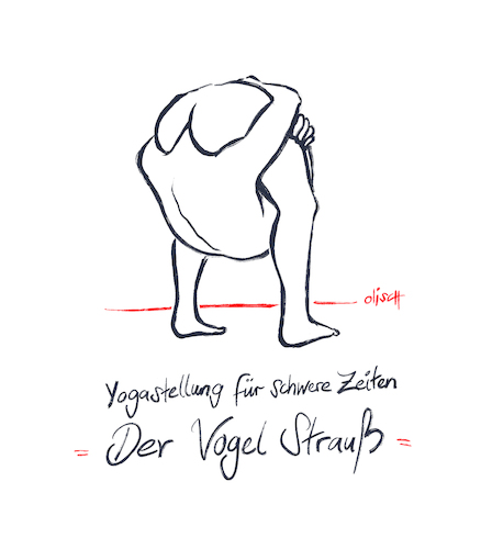 Yogastellung - Der Vogel Strauß