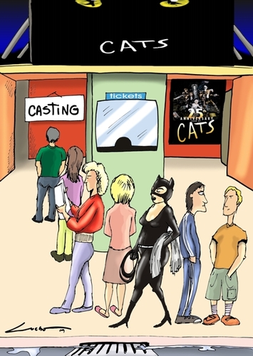 Cartoon: teatro cats (medium) by lucholuna tagged teatre,cats