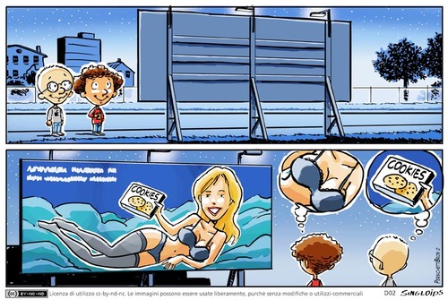 Cartoon: perspectives (medium) by PersichettiBros tagged cookies,billboard,ad,girl