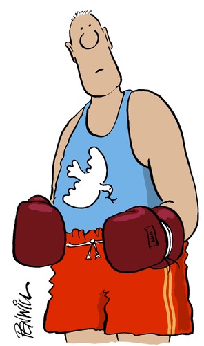 Cartoon: boxing for peace (medium) by penwill tagged boxing,peace,sport,dove