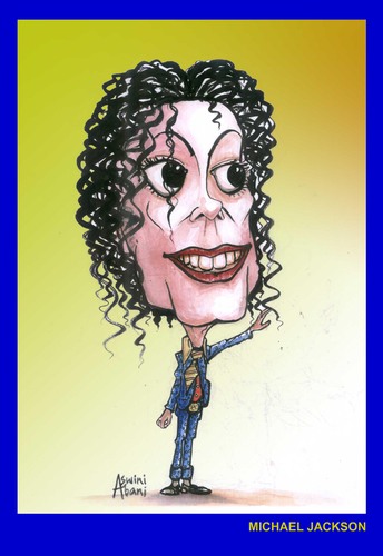 Cartoon: MICHAEL JACKSON (medium) by Aswini-Abani tagged michael,jackson,mj,pop,popking,popstar,rock,rockstar,aswini,abani,asabtoons