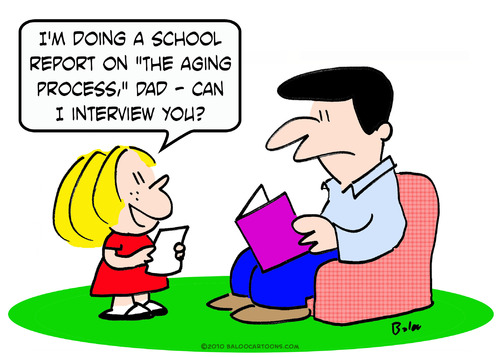 Cartoon: aging school report interview (medium) by rmay tagged aging,school,report,interview