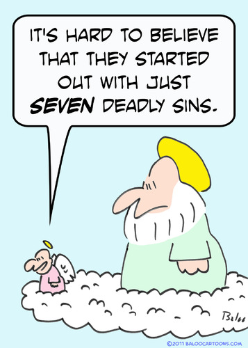 Cartoon: angel god only seven deadly sins (medium) by rmay tagged angel,god,only,seven,deadly,sins