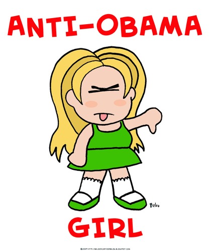 Cartoon: Anti-Obama Girl (medium) by rmay tagged obama,barack,anti,girl