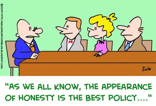 Cartoon: appearance honesty best policy (medium) by rmay tagged appearance,honesty,best,policy
