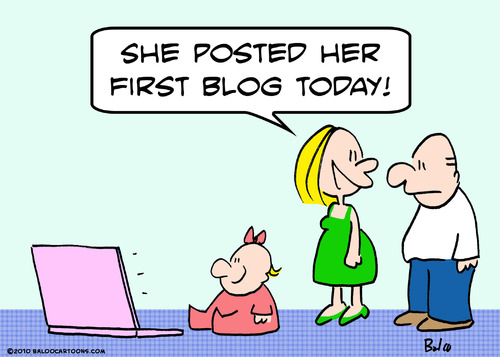 Cartoon: baby first blog today (medium) by rmay tagged baby,first,blog,today