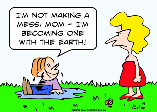 Cartoon: becoming one with earth kid mud (medium) by rmay tagged becoming,one,with,earth,kid,mud