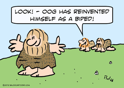 Cartoon: biped reinvented caveman (medium) by rmay tagged biped,reinvented,caveman