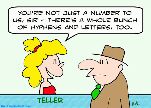 Cartoon: bunch hyphens letters bank numbe (medium) by rmay tagged bunch,hyphens,letters,bank,numbers