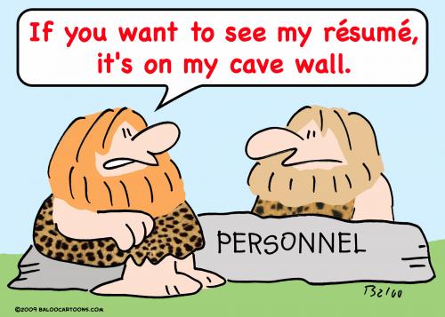 Cartoon: caveman resume (medium) by rmay tagged caveman,resume