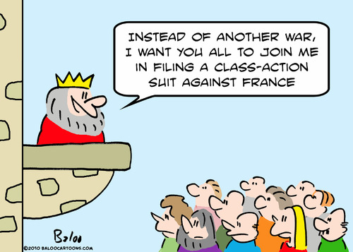 Cartoon: class action suit france king (medium) by rmay tagged class,action,suit,france,king