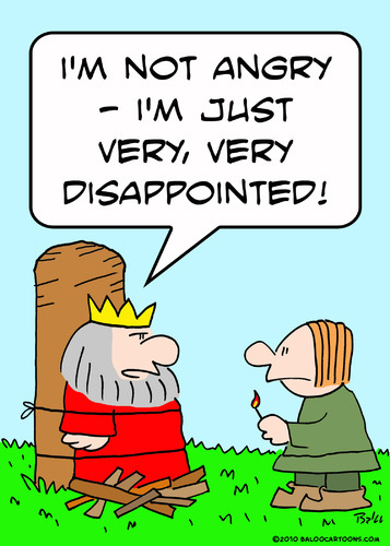 Cartoon: disappointed king burn stake (medium) by rmay tagged disappointed,king,burn,stake