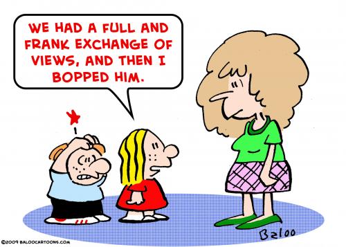 Cartoon: exchange views bopped (medium) by rmay tagged exchange,views,bopped