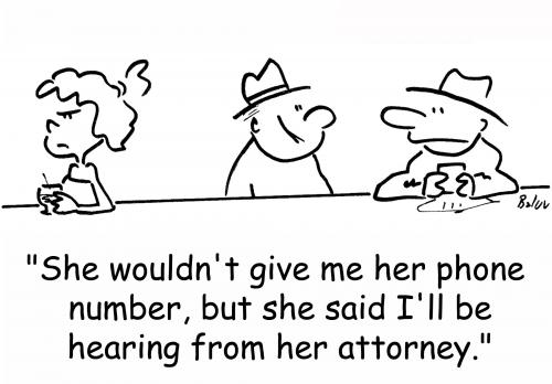 Cartoon: hearing from her attorney (medium) by rmay tagged hearing,from,her,attorney