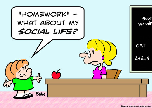 Cartoon: homework social life (medium) by rmay tagged homework,social,life