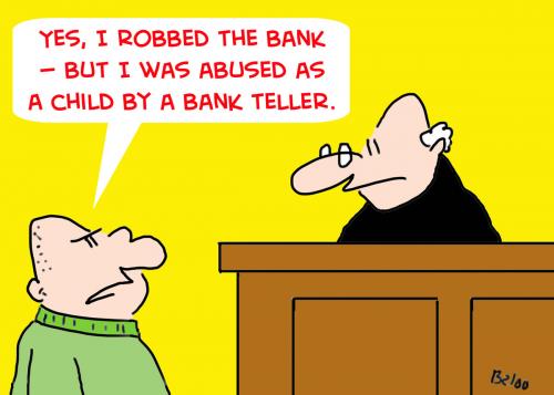 Cartoon: JUDGE ABUSED BANK TELLER ROBBER (medium) by rmay tagged judge,abused,bank,teller,robber