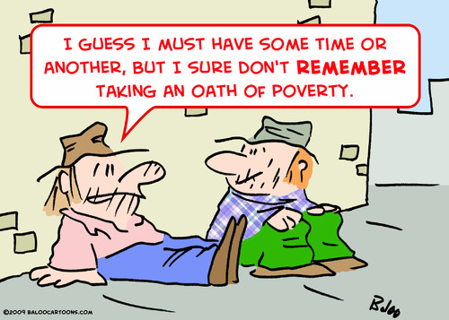 Cartoon: oath poverty panhandlers (medium) by rmay tagged oath,poverty,panhandlers