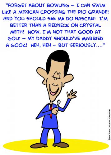 Cartoon: Obama bowlingl special olympics (medium) by rmay tagged obama,bowlingl,special,olympics