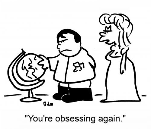 Cartoon: obsessing (medium) by rmay tagged napoleon,globe,obsessing