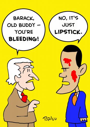 Cartoon: SARAH PALIN OBAMA BIDEN LIPSTICK (medium) by rmay tagged sarah,palin,obama,biden,lipstick,pig