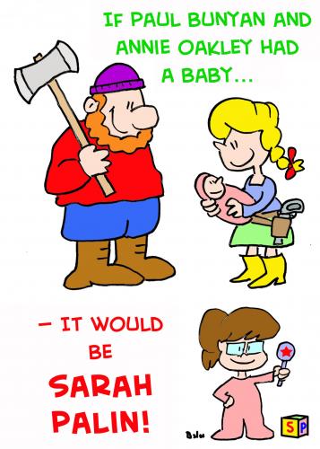 Cartoon: SARAH PALIN PAUL BUNYAN OAKLEY (medium) by rmay tagged sarah,palin,paul,bunyan,oakley