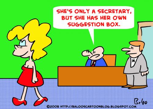 Cartoon: SECRETARY SUGGESTION BOX (medium) by rmay tagged secretary,suggestion,box