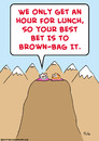 Cartoon: brown bag gurus lunch hour (small) by rmay tagged brown bag gurus lunch hour